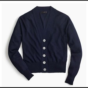 J.Crew Navy Cropped Lightweight Cardigan Sweater